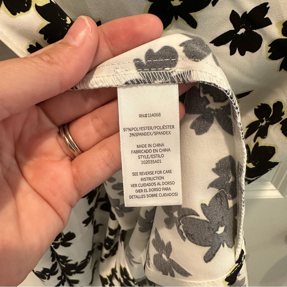 Love, Whit by Whitney Port Black and White Floral Wrap Dress - Picture 3 of 6